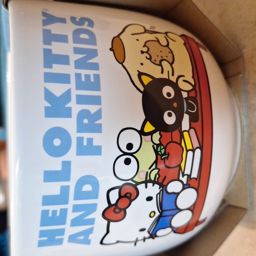 Hello Kitty and Friends Ceramic Bowl‎ w Chopsticks 18 oz